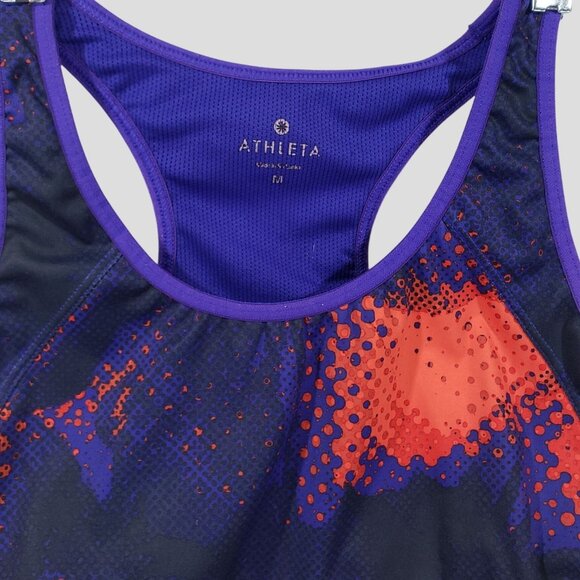Athleta Double Dare Sports Bra Electro Splatter Print Size M - Picture 4 of 8